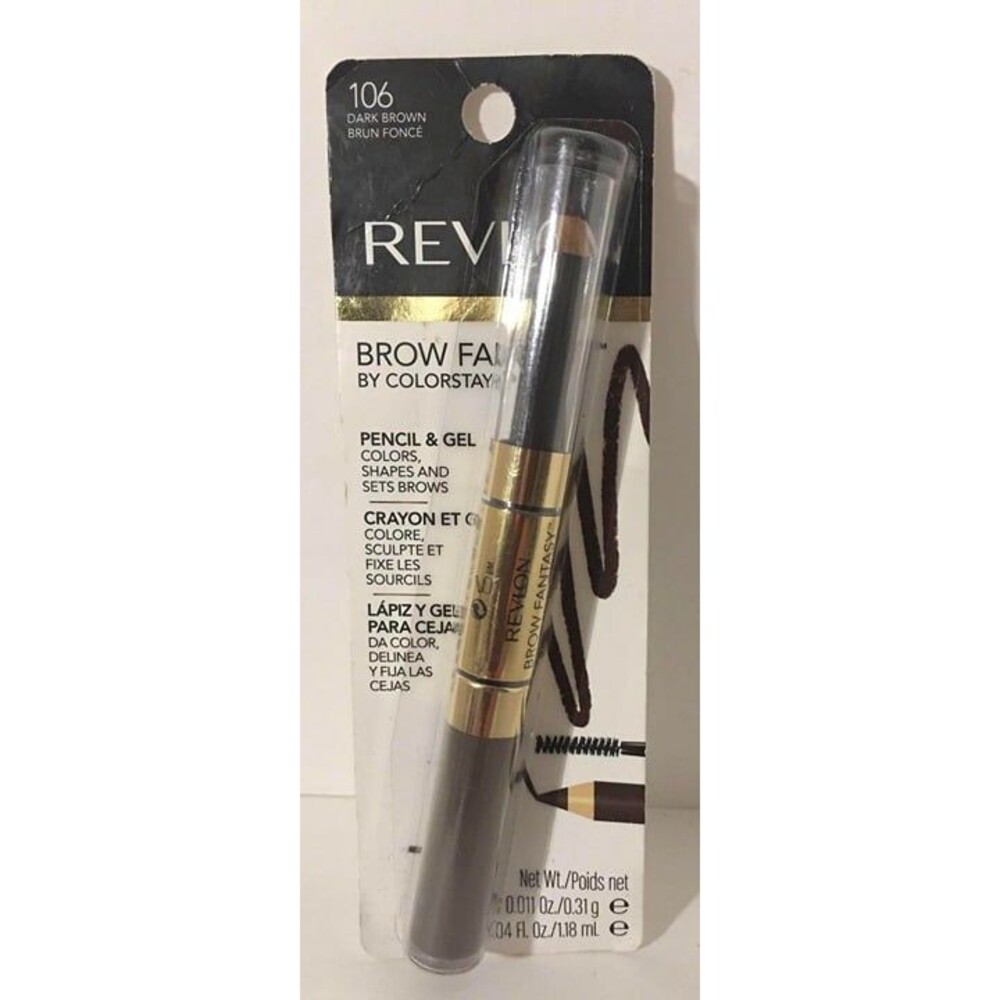 Revlon Brow Fantasy Pencil and Gel #106 Dark Brown New In Package